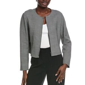 Akris 100 Years Collection Pippa Reversible Houndstooth Wool Blend Jacket US 8